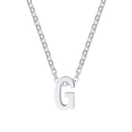 Silver tone titanium steel letter G pendant necklace with classic link chain design - Letter G / Silver