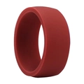 Deep red 8.7mm wide flat silicone sport ring for men with a soft matte finish - Red