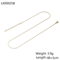 Macro view of a 48cm polished gold snake chain necklace showing fine metallic link texture - Gold Snake Chain LX00025B