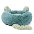 Grünes Plüsch-Tierbett mit Hasenohren und flauschigem Schwanz für Hunde und Katzen - 40CM / Smaragdgrün (Langschwanz-Stil)