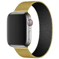 Dual-tone gold and black Milanese loop band with silver stainless steel case for iWatch - 24g Gold With Black / 38/40/41/42mm