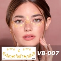 Waterproof gold foil butterfly face tattoos with shimmering stars for stylish makeup look - Butterfly and Starlight (VB-007)