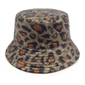 Close-up of leopard print bucket hat showing detailed fabric texture and stitching - M (56-58cm) / Brown Black Gold Leopard (3#)