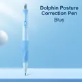 Blue dolphin shaped ergonomic posture correcting mechanical pencil for students - Blue