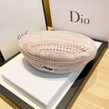 Boina de tweed rosa y blanca con etiqueta Mniya en un soporte blanco texturizado - Talla Única (54-58CM) / Rojo Blanco