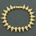 Hip-Hop-Herrenarmband vergoldet mit funkelnden diamantbesetzten Spiked-Gliedern - Gold
