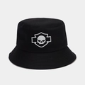 Chapeau bob noir avec motif crâne blanc pour une protection solaire en plein air - Motif Bouclier Crâne (19# Couleur)