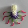 Squishy octopus stress toy with colorful gradient tentacles and internal white beads - Header Card Pack / White Beads Painted