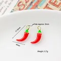 Red chili pepper enamel charm with gold loop for DIY earring making and jewelry - 18# Red Chili Pepper