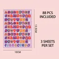 Colorful holographic A-Z alphabet stickers set with 88 pieces on three sheets - Glitter Alphabet Stickers (Purple)