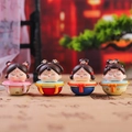Four Chinese style tumbler dolls in colorful tea bowls for home and office decor - Youyou Tumbler Combo (1213-9)