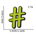 Green and black embroidered hashtag iron-on patch for kids clothing 7x5.9cm 2.1g - Cartoon Patch 5# (Hashtag)