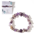 Bracciale elastico in cristallo di ametista naturale da donna con pietre irregolari - Viola-Con Carta