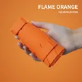 Compact six-fold mini umbrella in flame orange with a matte handle and sun protection - Orange (Cloth Cover)