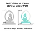 Molde de silicona DIY y adorno de tulipán de resina verde menta con soporte - Molde de Ornamento 3D Flor Tulipán