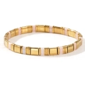 Golden and pink Tila bead stretch bracelet with metallic finish and resin segments - Light Pink