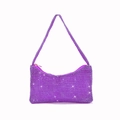 Sparkling purple rhinestone mini hobo bag with shimmering crystals and zipper closure - Purple