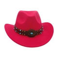 Cappello da cowboy fucsia vintage decorato con perline turchesi e borchie metalliche - Taglia unica / Rosa Rosso
