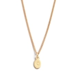 Gold oval pendant necklace featuring engraved letter C on a delicate cable chain - Necklace + Pendant C