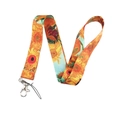 Van Gogh sunflower art print lanyard with silver metal lobster claw and durable strap - Sunflowers (KP528-1)