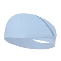 Diadema elástica de yoga azul claro con diseño de nudo cruzado en tejido de punto suave - Azul claro