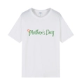 T-shirt blanc en coton pour la fête des mères avec lettrage vert et motif floral - XS / Blanc / Mother's Day