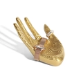 Golden lotus hand jewelry display stand with embossed patterns for rings and bracelets - Gold