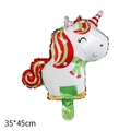 Standing 3D Christmas unicorn foil balloon with snowflake pattern and striped hat - Mini Christmas Unicorn-35*45cm