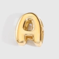 Elegant gold puffy bubble letter A charm bead for personalized DIY jewelry making - Letter A / Gold