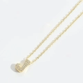 Letter J pendant necklace in gold finish with sparkling cubic zirconia pavé stones - Letter J