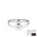 Anello in argento sterling S925 con moissanite quadrata e certificato GRA - Argento / Taglia US 5
