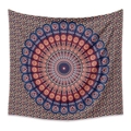 Bohemian mandala tapestry with navy and orange symmetrical pattern for room wall decor - Zj805-1 / 73X95CM (Brushed Fabric)