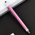 Pink 6-in-1 multifunctional metal tool pen with stylus, ruler and ballpoint tip - Style B / Pink