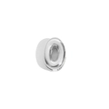 Perle ovale en acier inoxydable argenté pour collier avec centre creux et poli - Lettre O / Acier