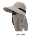 Light gray outdoor sun hat with neck flap and face mask for UV protection - Light Gray / One Size (56-58cm)