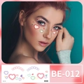 BE-012 Cute multi-color heart makeup face stickers for creative New Year look - Colorful Heart Style (BE-012)