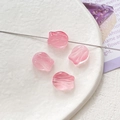 Macro shot of pink gradient glass tulip beads for DIY jewelry making and necklaces - Translucent Pink Flower (3# 10Pcs Price)