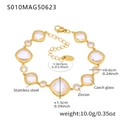 Detailed specs of 18k gold plated stainless steel anklet with Czech glass and zircons - Square-Gold White Zircon (S010)