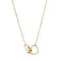 Elegant rose gold necklace with interlocking heart pendants on a delicate chain - Large Double Heart Gold Color (762)