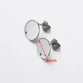 8mm stainless steel round flat base stud earring findings with matching butterfly backs - 8mm Flat Round / Steel