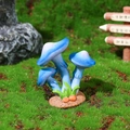 Miniature blue resin mushroom ornament for fairy garden moss micro landscape decor - Style C (Blue)