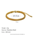 Minimalist 18K gold plated stainless steel mesh chain bracelet with adjustable clasp - Gold