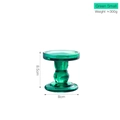 Emerald green glass candle holder in Roman pillar style, small 8.5cm height size - Small / Green