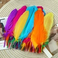 Colorful DIY goose feathers bundle in assorted vibrant shades for dreamcatcher crafts - Stiff Original Mixed Colors (50Pcs)
