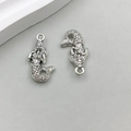 Antique silver mermaid charms in alloy with starfish ocean theme for DIY jewelry - Antique Silver Mermaid 12*23mm