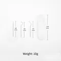 3-piece portable stainless steel toothpick set with dental picks and storage tube - 3-Piece Short Set in Plastic Box / Silver