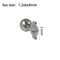 Silver stainless steel ear stud with marquise-cut zircon and ball screw back 1.2x6x4mm - Steel Color--Style 3 (Marquise Zircon)