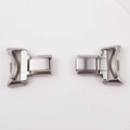 Symmetric pair of stainless steel smart watch link connectors on white background - For Xiaomi 8/9-14mm Interface
