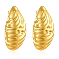Pendientes de concha dorados irregulares con baño de 18K y textura de metal en relieve - Forma de Concha / Dorado