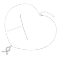 Dettaglio della collana in argento con ciondolo a nastro, perle e catena a sfere sottili - Oro Bianco